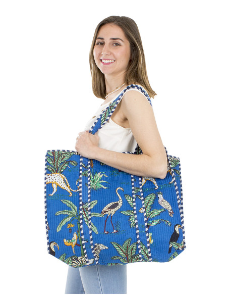 Sac coton matelassé polyester fourre-tout Hari 45x42cm