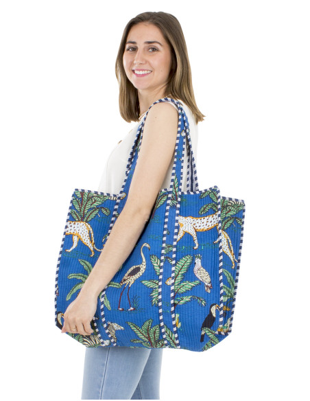 Sac coton matelassé polyester fourre-tout Hari 45x42cm