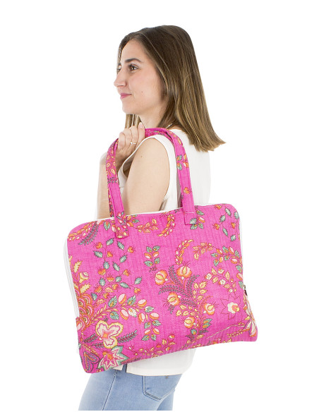 Cotton padded hari zip bag