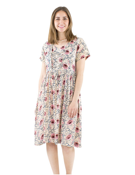 Viscose dress with front laces