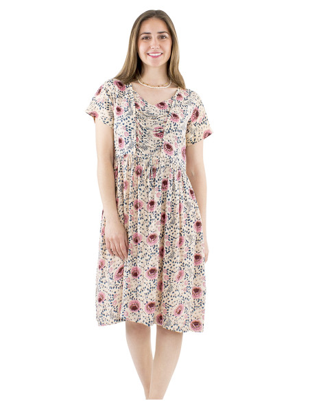 Viscose dress with front laces