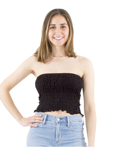 Viscose top with plain elastic band