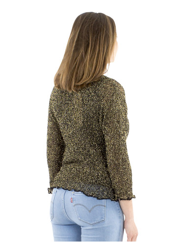 Veste maille 95% polyester avec 5% fil métallique