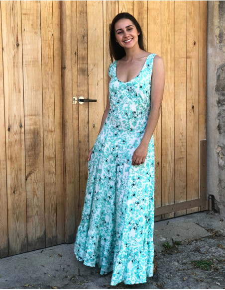 Viscose princess dress with Bali24 print