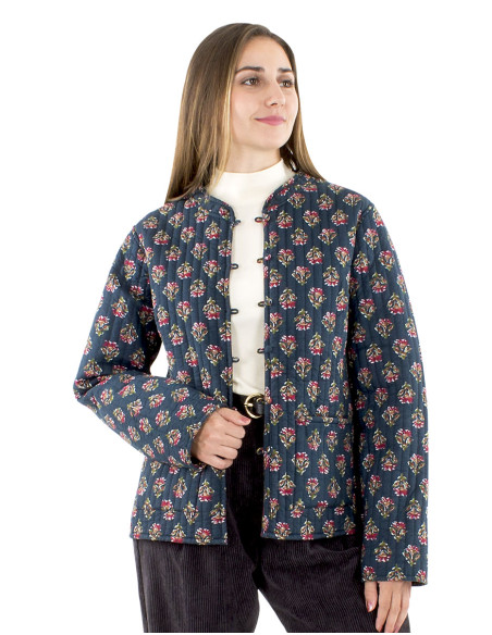 Cotton quilted and printed jacket