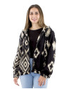 Blouson acrylique châle zip Jacquart géometrique