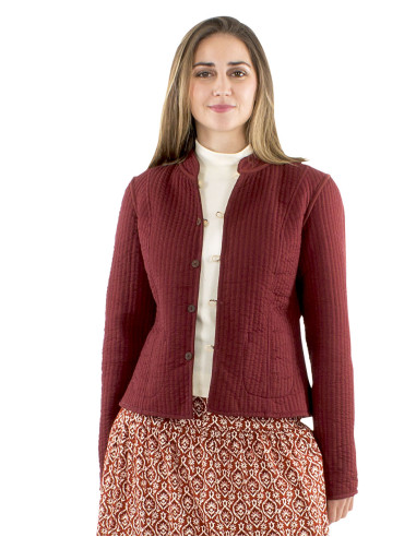 Veste matelassée coton imprimée Batik interieur uni