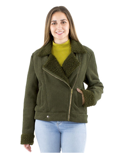 Polyester plain velvet jacket with lining and fur polyester