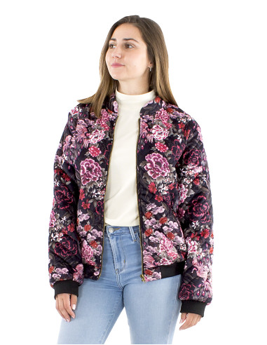 Blouson maille polyester matelassé imprimé Sakura