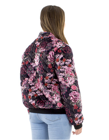 Blouson maille polyester matelassé imprimé Sakura