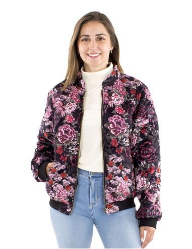 Blouson maille polyester matelassé imprimé Sakura