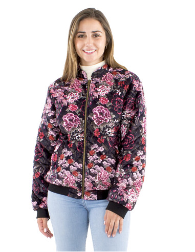 Blouson maille polyester matelassé imprimé Sakura