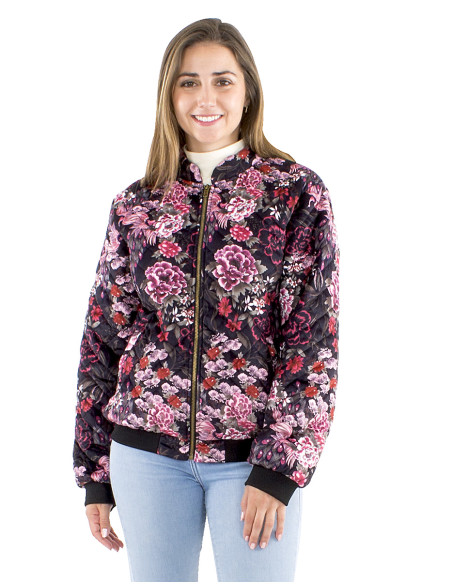 Blouson maille polyester matelassé imprimé Sakura