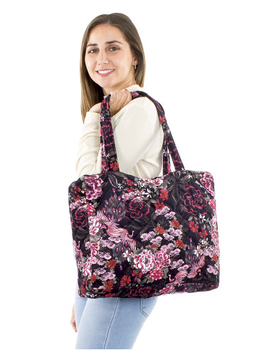 Sac maille polyester imprimé Sakura