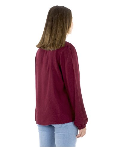 Chemisier viscose 5 boutons brodé main