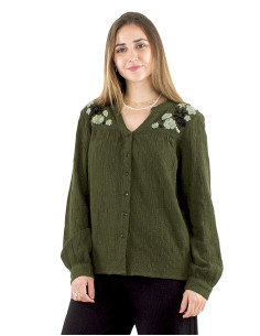 Gauze cotton embroidered blouse 2
