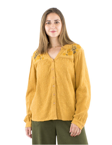 Gauze cotton embroidered blouse