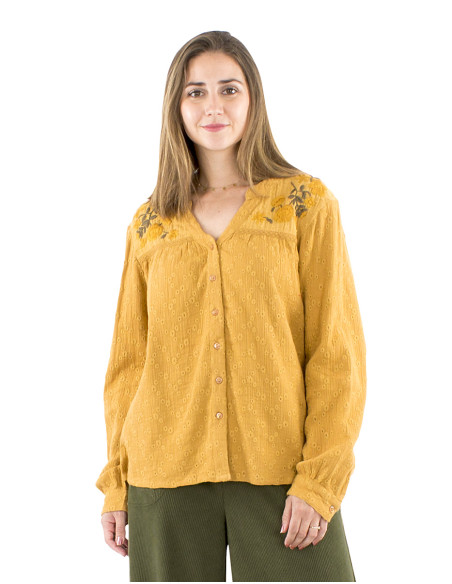Gauze cotton embroidered blouse