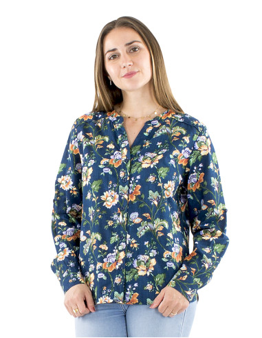 Cotton floral print blouse