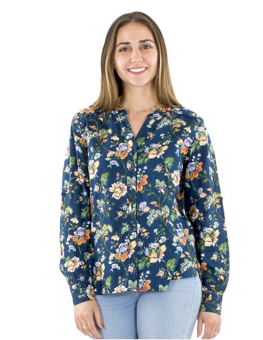 Cotton floral print blouse