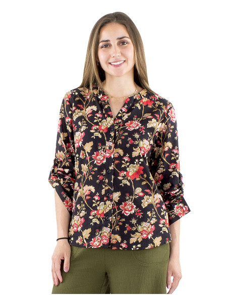 Cotton floral print blouse