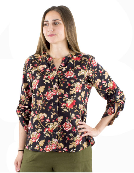 Cotton floral print blouse