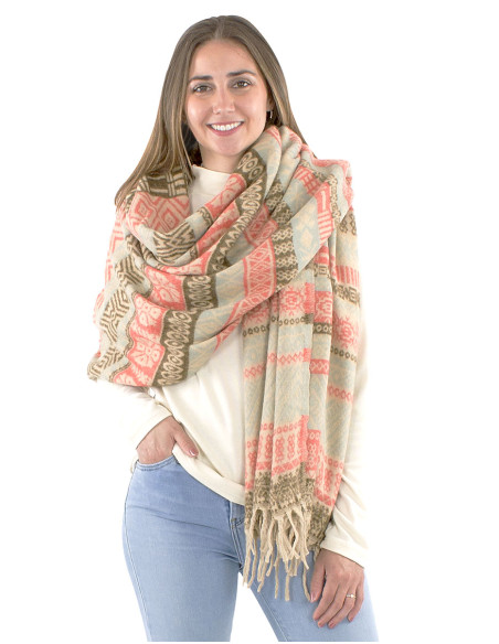 Acrylic fringed shawl