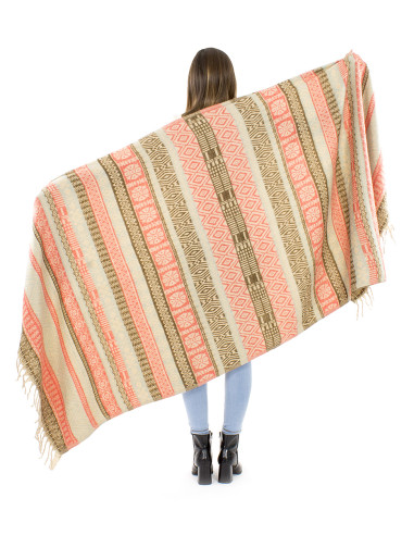 Acrylic fringed shawl