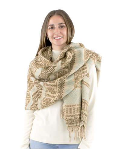 Acrylic fringed shawl