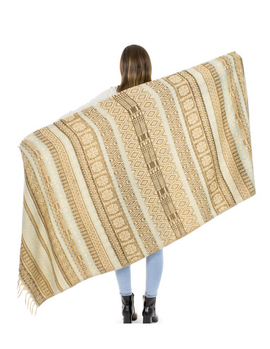 Acrylic fringed shawl