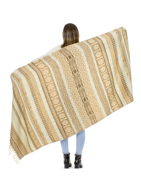 Acrylic fringed shawl