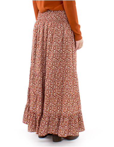 Jupe longue coton volants doublée