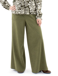 Polyester velvet pants with 1/2 elastic belt 2
