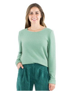 Pull léger 70% viscose 25% polyester 5% élasthanne Jacquard