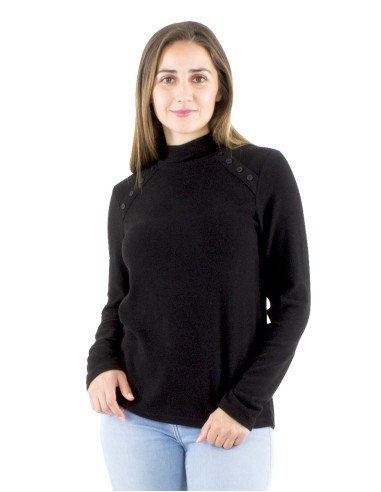Knitted 65% viscose 30% polyester 5% elastane pullover with 8 buttons