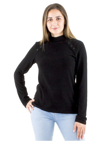 Knitted 65% viscose 30% polyester 5% elastane pullover with 8 buttons
