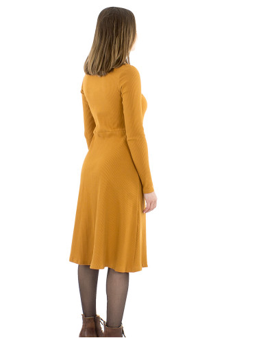 Robe maille 95% coton 5% élasthanne col montant