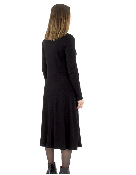 Robe maille 95% coton 5% élasthanne col montant