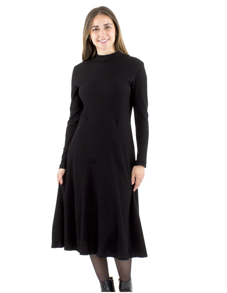 Robe maille 95% coton 5% élasthanne col montant