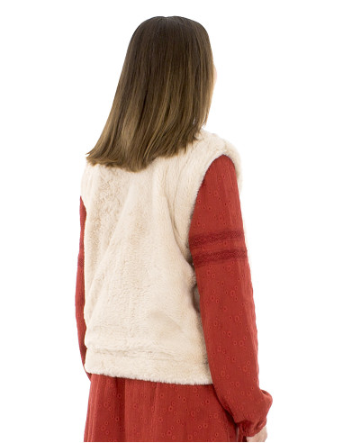 Knitted polyester printed waistcoat with lining and buttons