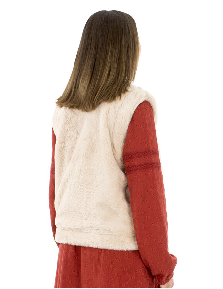 Knitted polyester printed waistcoat with lining and buttons