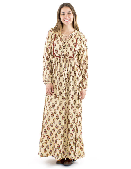 Viscose twill dress and Batik print