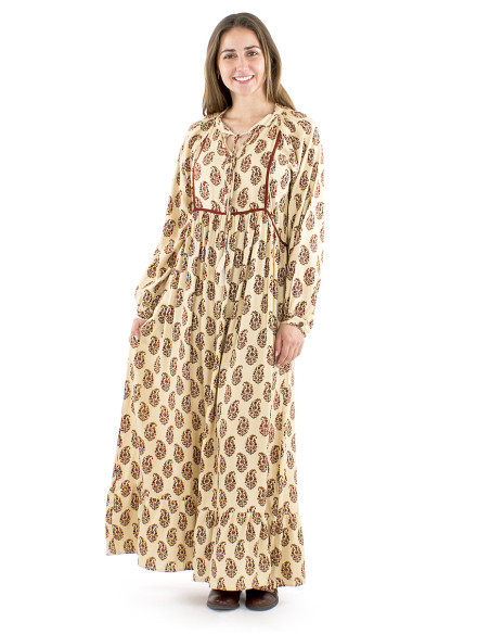 Viscose twill dress and Batik print