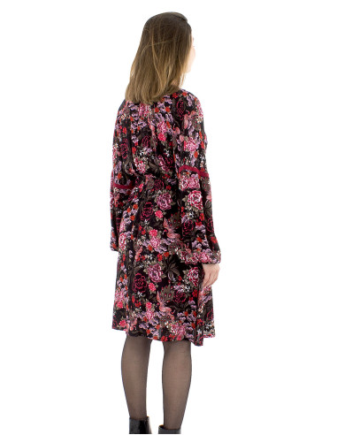 Robe crêpe viscose cache coeur imprimé Sakura
