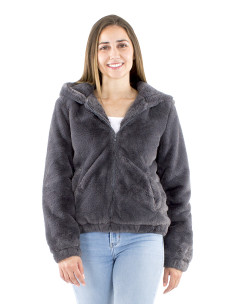 Polyester jacket with zip and hood 2