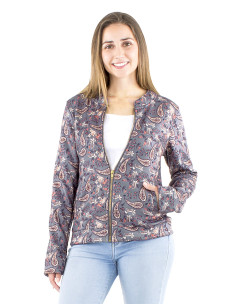Knitted 95% polyester 5% elastane printed jacket 2