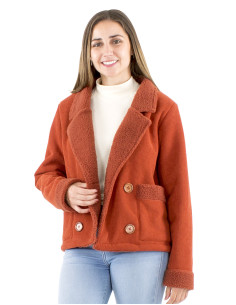 Veste polyester velours uni doublure fourrure polyester 2