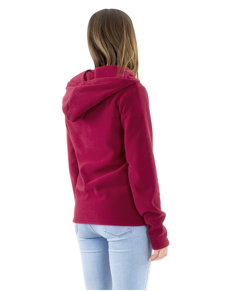 Veste maille polyester polaire capuche brodée Mandala