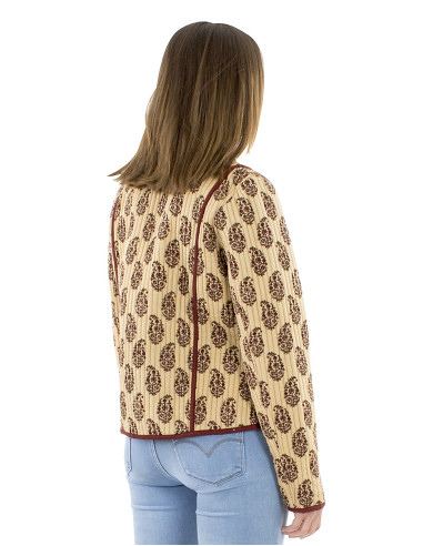 Veste matelassée coton imprimée Batik interieur uni