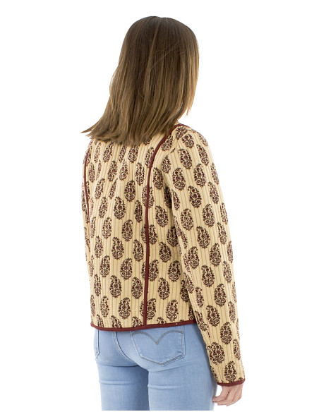 Veste matelassée coton imprimée Batik interieur uni